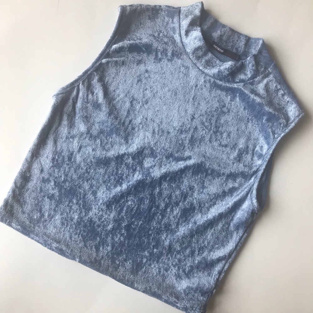 Blue Velvet Crop Top